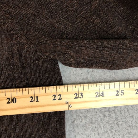 J.Crew Sweater Men Extra Large Brown 100% Wool V-Neck Pullover Preppy Sweatshirt - Picture 4 of 5